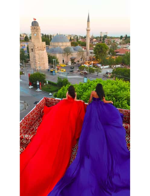 Antalya: Rooftop Photoshoot with Flying Dresses - A rooftop stage above Antalya’s Old Town