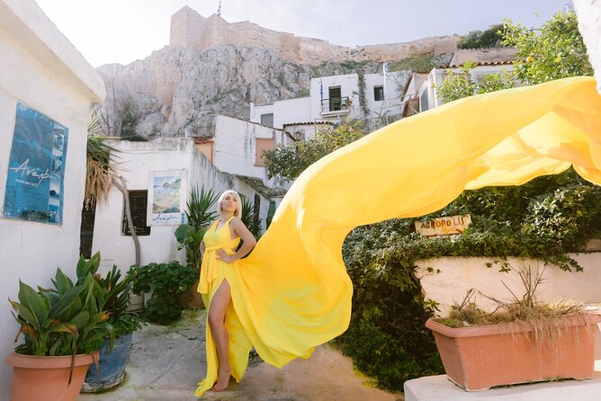 Athens Flying Dress Photo Shoot with a Professional Photographer - Starting near Acropoli metro