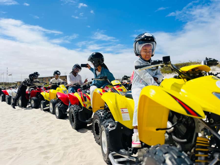 ATV Atlantis dunes: PHOTOSHOOT & VIDEOS - White sand, quad bikes, and Table Mountain