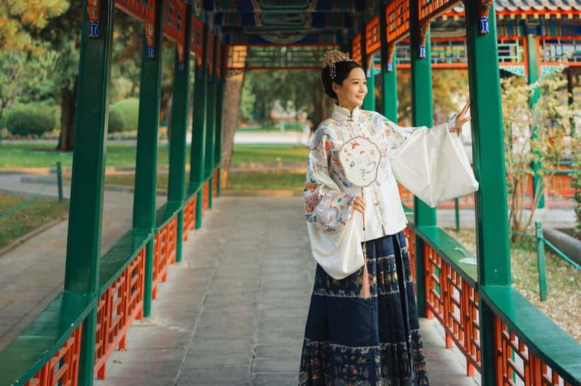 Beijing Traditional Hanfu Experience & Photoshoot for Groups - Wearing the costume after the session