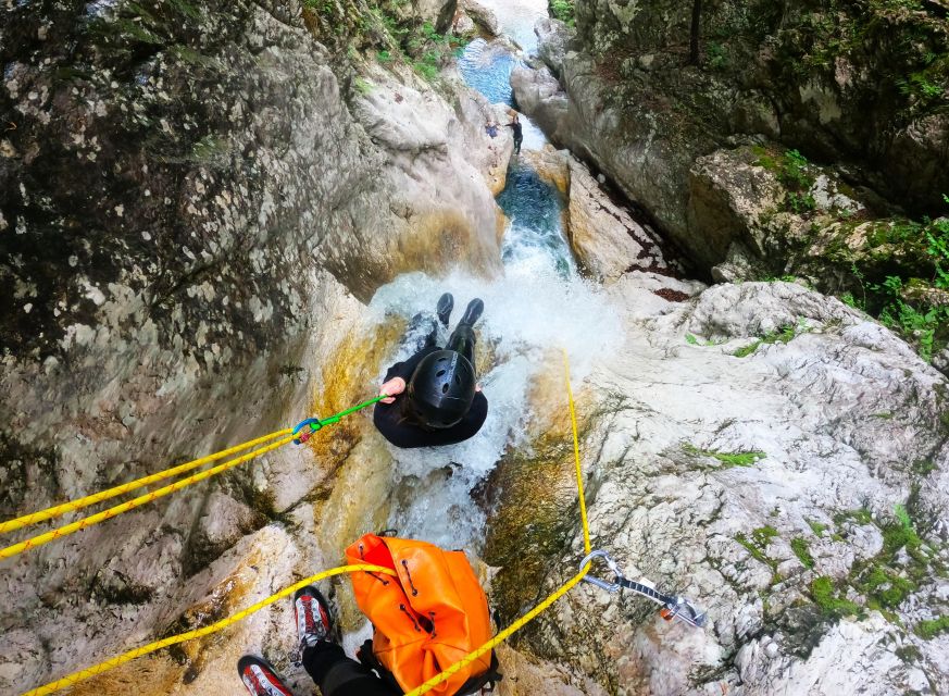 Bovec: 100% Unforgettable Canyoning Adventure + FREE photos - The 12-meter waterfall rappel