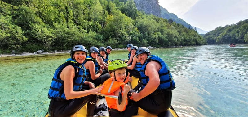 Bovec: Kinder Rafting on Soča River from 4years +FREE photos - About 1.5 hours on the Soča