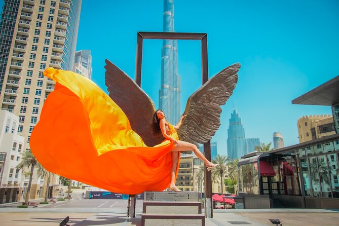 Burj Khalifa Flying Dress Instagram Videography Shoot - The flying dress and how the hour works