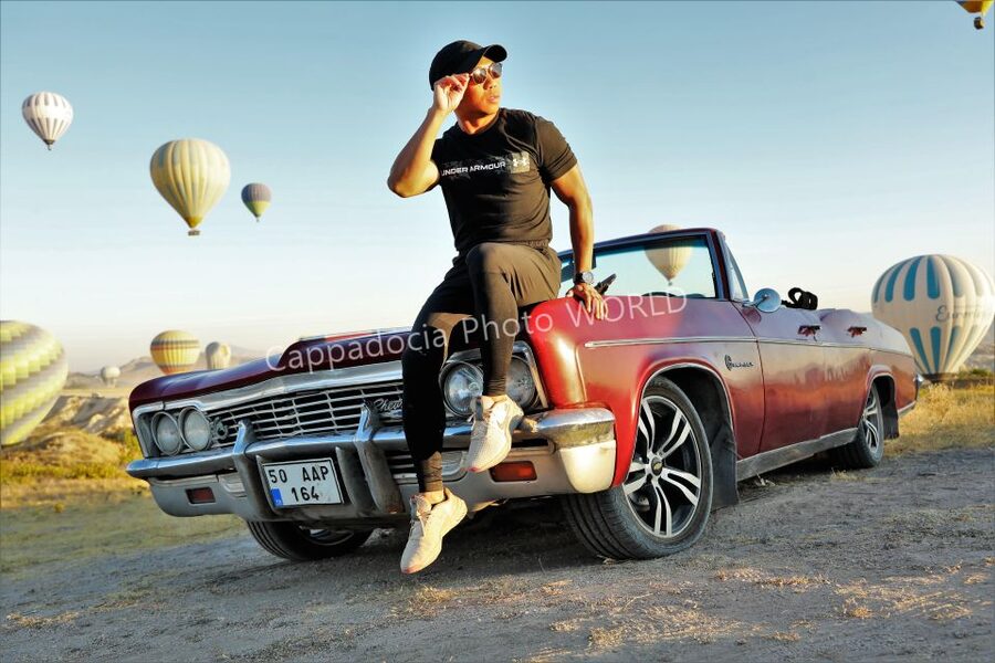 Cappadocia Photo Shoot with Classic Car and Flying Dress - Sunrise, balloons, and the question of timing