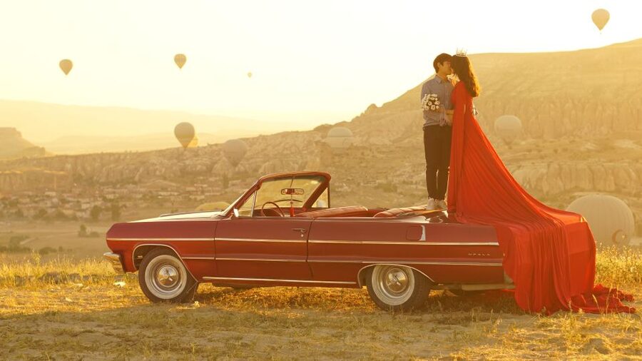 Cappadocia Photo Shoot with Classic Car and Flying Dress - The classic car pickup in Göreme or nearby towns