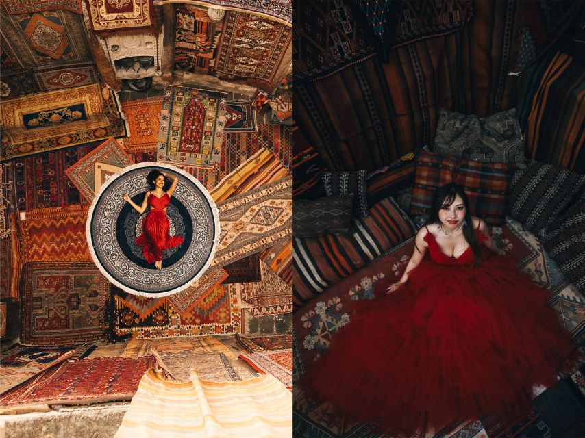 Cappadocia: Photo Shooting With Flying Dresses - Inside a natural cave in a fairy chimney