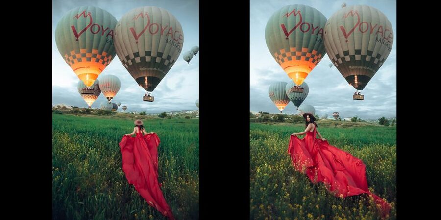 Cappadocia: PhotoShoot with Balloons. Flying Dress included. - The Private Setup With Gökhan and Hüseyin