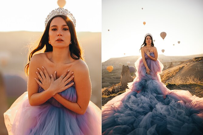 Cappadocia Photoshooting with Flying Dress - Sunrise balloons and a flying dress in Cappadocia
