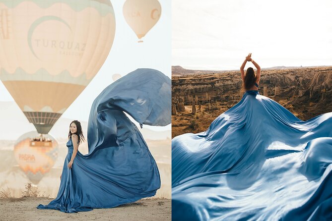 Cappadocia Photoshooting with Flying Dress - From balloon takeoff to Love Valley