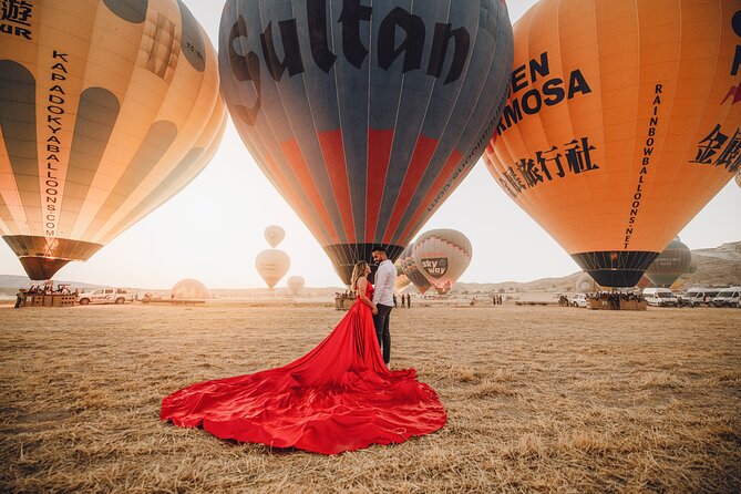 Cappadocia Private Flying Dress & Hot Air Balloon Photoshoot - Love Valley: bigger views and balloon backdrops
