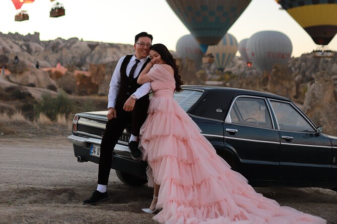 Cappadocia Private Photo Shoot with Flying Dress & Vintage Car - Why the 6:00 am start is worth it