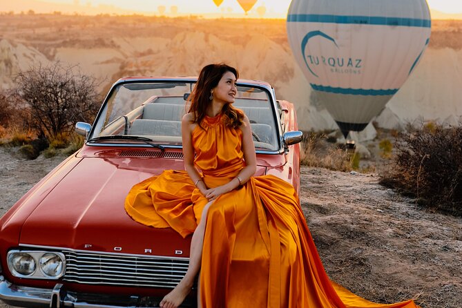 Cappadocia Private Photo Shoot with Flying Dress & Vintage Car - Enes, posing help, and the private pace