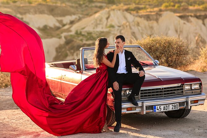 Cappadocia Private Photo Shoot with Flying Dress & Vintage Car - What the $355.04 price includes