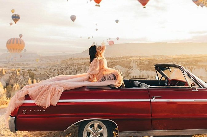 Cappadocia Private Photoshoot with Flying Dress & Classic Car - Who will enjoy this Cappadocia photoshoot most