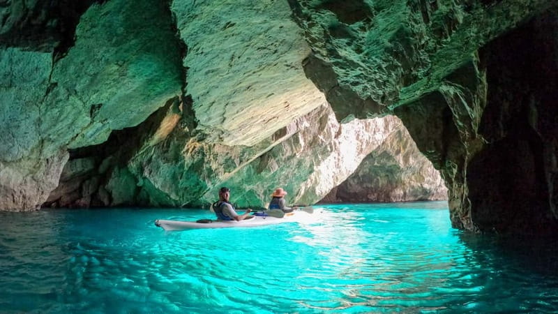 Capri: Caves and Beaches Kayaking Tour with GoPro Photos - Swimming in clear Capri water