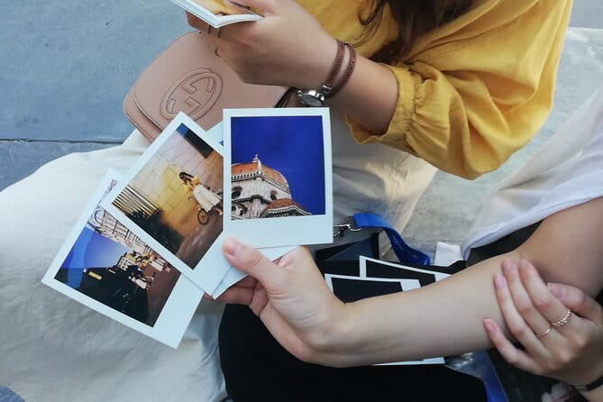 Capture Florence on Polaroids: Vintage Photo Tour - San Lorenzo brings people into the frame