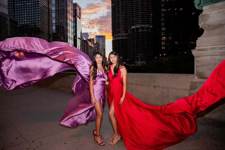 Chicago Luxury Flying Dress Photoshoot - Key points at a glance