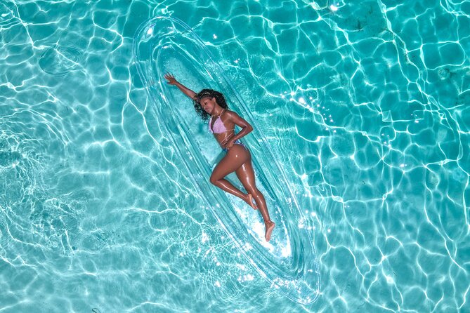 Clear Kayak Drone Photoshoot in Nassau Bahamas - Saunders Beach gives the drone room to work