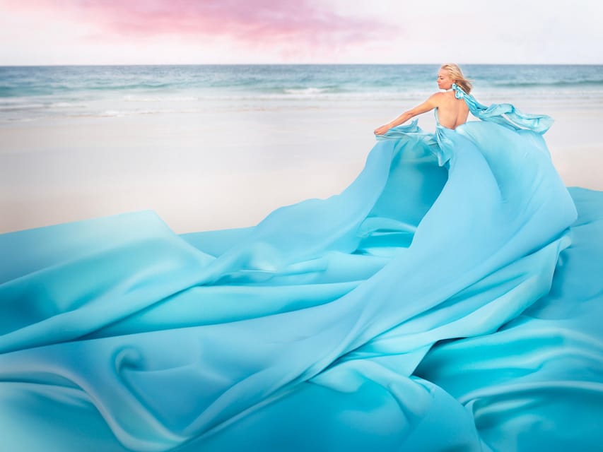 Corralejo: Private Flying Dress Photoshoot - Corralejo dunes, open sky, and sunset light