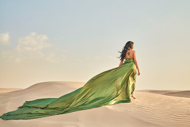 Dubai Desert Flying Dress Photoshoot - The main strengths and the main risks