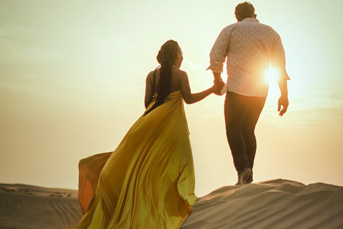 Dubai: Flying dress photoshoot - Choosing your dress before pickup