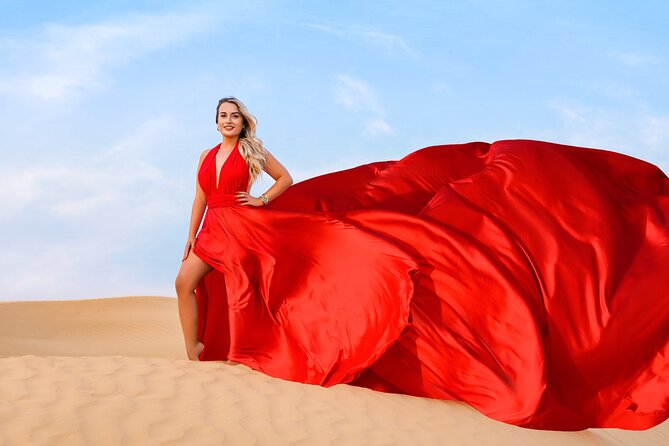 Dubai Flying Dress Private Photoshoot in the Desert - A fashion shoot rather than a standard desert outing