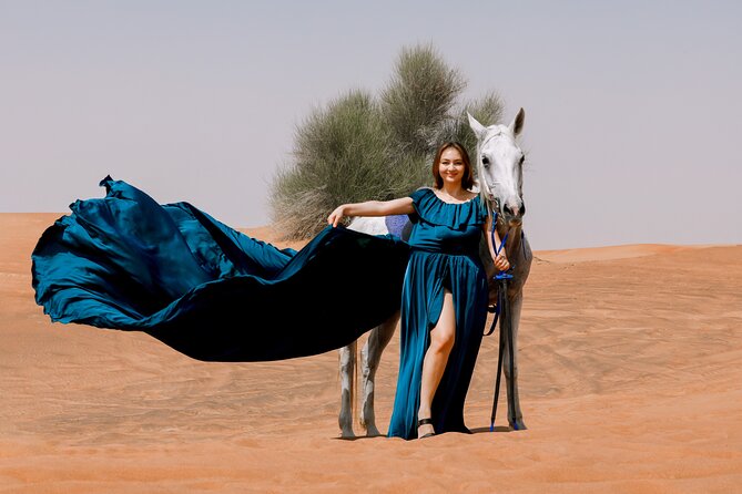Dubai: Flying Dress with Photography and Exciting Dune Activities - Lahbab gives the photos their sense of place