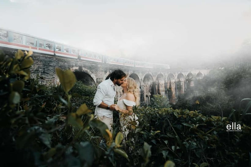 Ella Sri Lanka , Private Photoshoot | Photography Tours - Nine Arch Bridge with a train in the frame