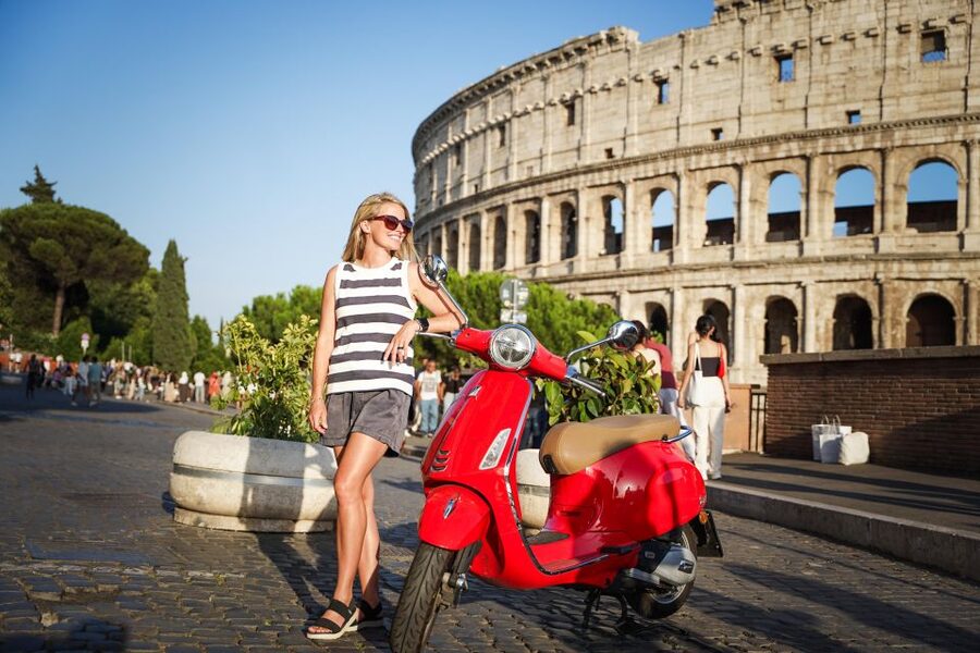 Explore city on Vespa with Professional Photographer - Orange Garden and the Rome skyline