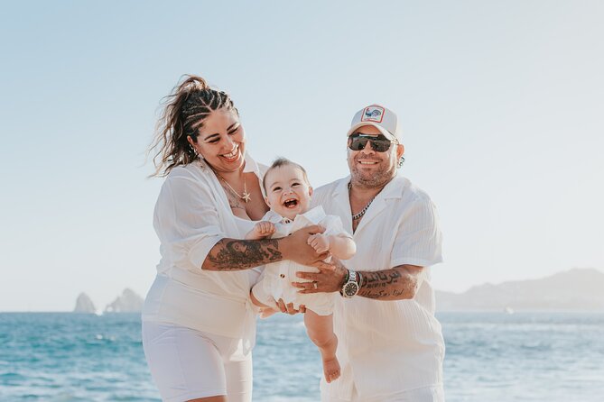Family photo shoot on beach monuments - Why El Arco Works So Well for Family Photos