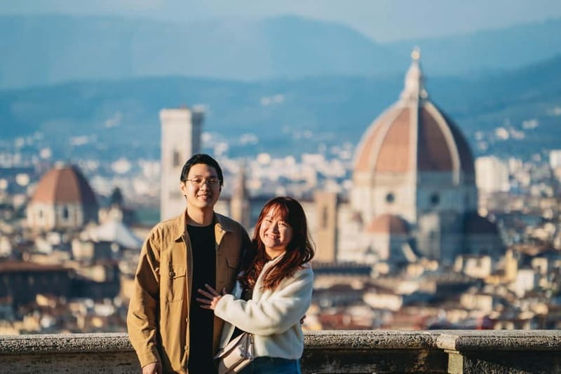 Florence: City Skyline Photoshoot at Piazzale Michelangelo - Meeting at Fontana Fiorita