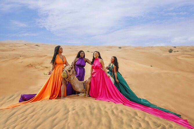 Flying Dress Photoshoot Dubai Solo, Couple and Group 3Hours - Hotel pickup makes the remote setting easier