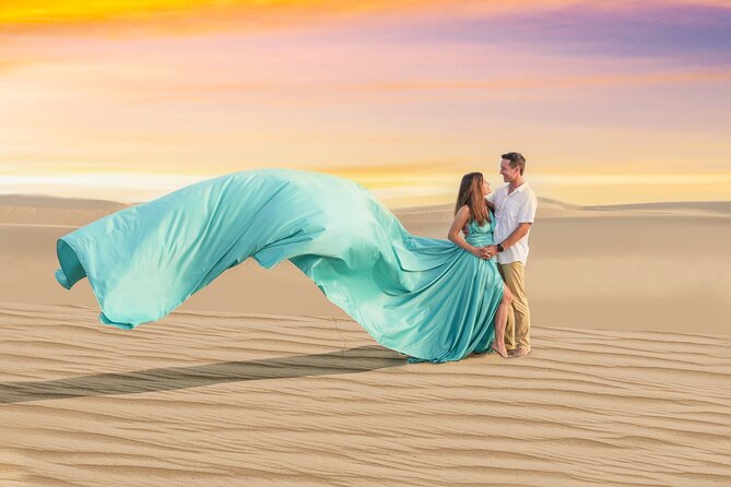 Flying dress photoshoot Dubai Solo, Couple and Group Session - Photo delivery is clear, but the final wait takes time