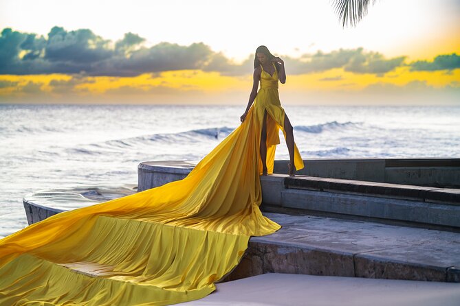 Flying Dress Photoshoot in Barbados - Six edited photos, plus behind-the-scenes material