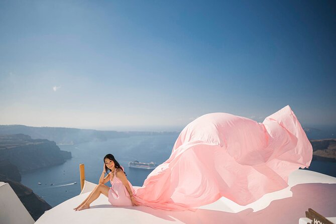 Flying Dress Photoshoot in Santorini - Who will enjoy this most