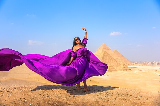 Flying Dress Photoshoot with Camel and Horse Riding in Giza - Lunch and transport keep the day practical