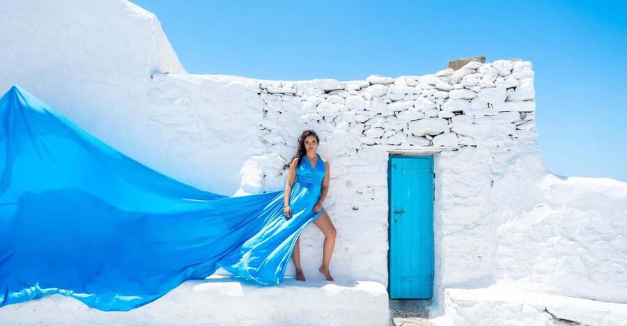 Flying Dress Photoshooting Mykonos - Accessibility, payment, and timing