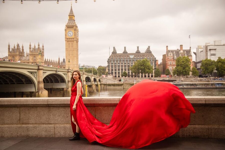 Flying dress professional photoshoot with pro photographer - Why a Flying Dress Shoot Works in London