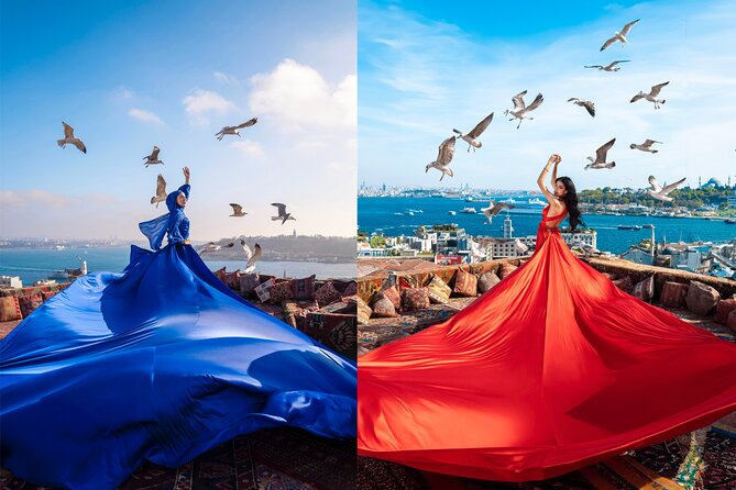 Flying Dress Rooftop Photoshoot in Istanbul (2Concepts, 1dress) - Choosing your two Istanbul rooftop concepts