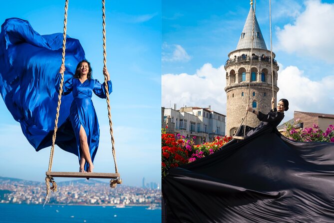 Flying Dress Rooftop Photoshoot in Istanbul (2Concepts, 1dress) - What the one-hour photo session feels like