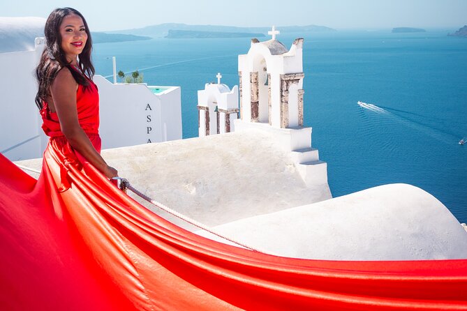 Flying Dress Santorini Photoshoot - What this Santorini photoshoot is really like