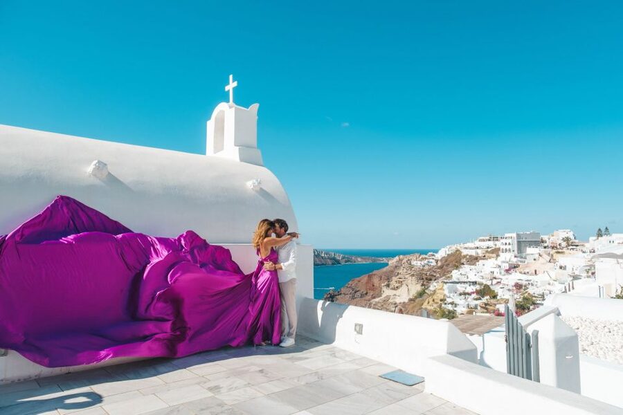 Flying Dress Santorini Photoshoot - Price, extras, and practical value