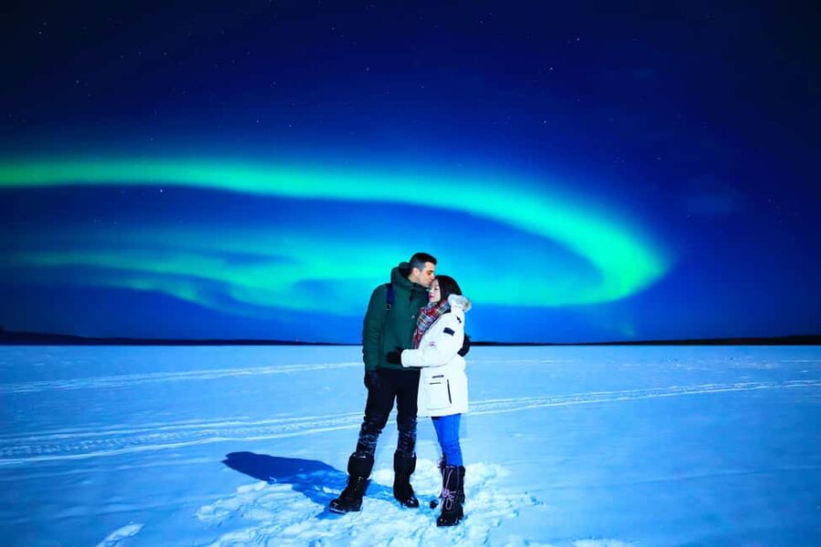 From Rovaniemi: Lakeside Aurora’s Paparazzi Photography - Sausage, Hot Drinks, and the Open Fire