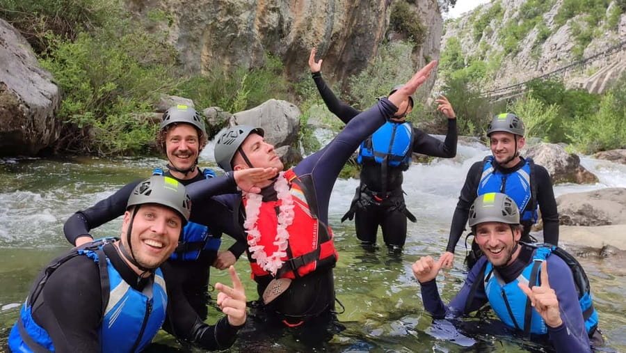 From Split/Omiš: Canyoning Cetina River + Free Photos/Video - Entering the river near Podgrađe