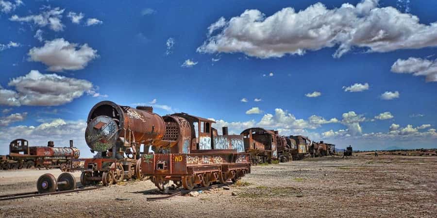 From Uyuni: Uyuni Salt Flats Tour + Photoshoot + Sunset - The Train Graveyard and Bolivia’s first locomotives