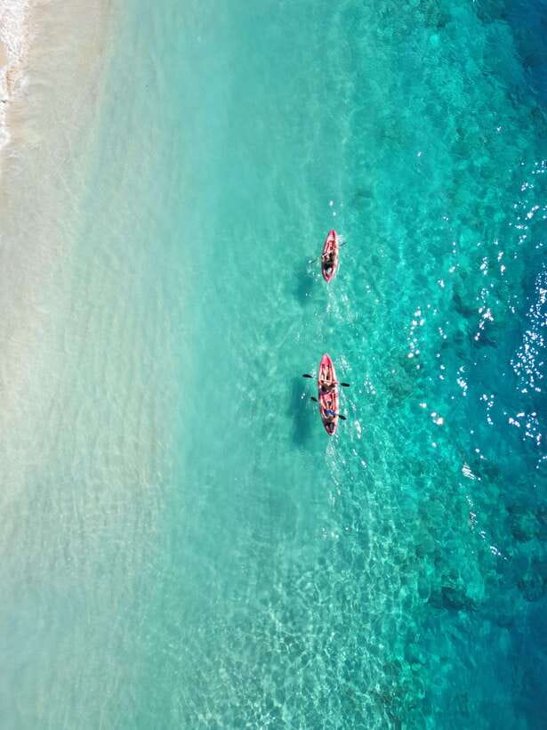 Gili sunrise stand-up paddle boarding (drone photoshoot) - Paddling toward the three Gilis