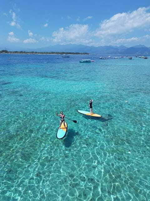 Gili sunrise stand-up paddle boarding (drone photoshoot) - How weather can change the morning
