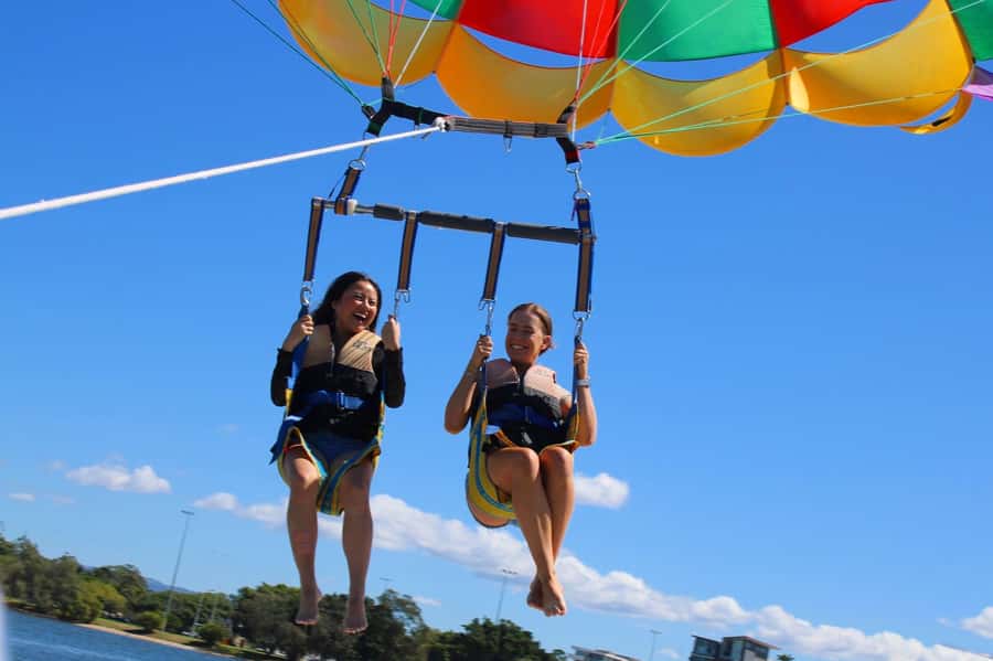 Gold Coast: Surfers Paradise Parasailing with Free Photos - Taking Off From Paradise Point Marina