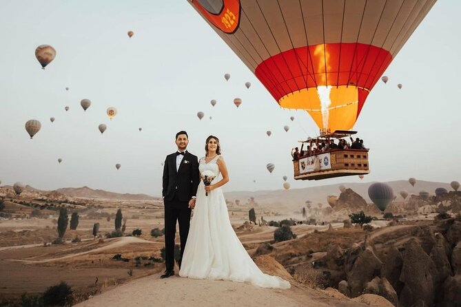 Marriage Proposal and Photoshoot in Cappadocia with Balloon view - Love Valley gives the proposal a natural stage