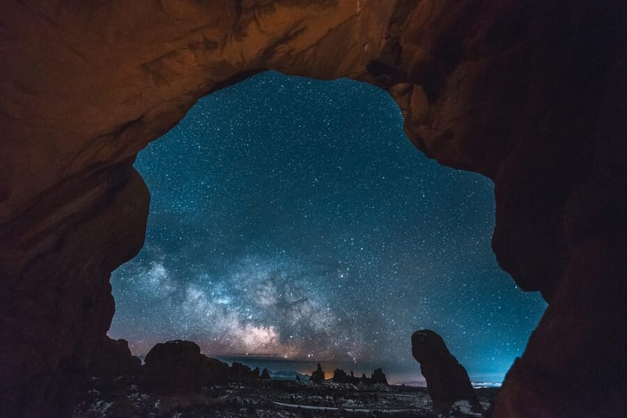 Moab: The Windows Astro-Photography and Stargazing Hike - Double Arch provides the big final frame